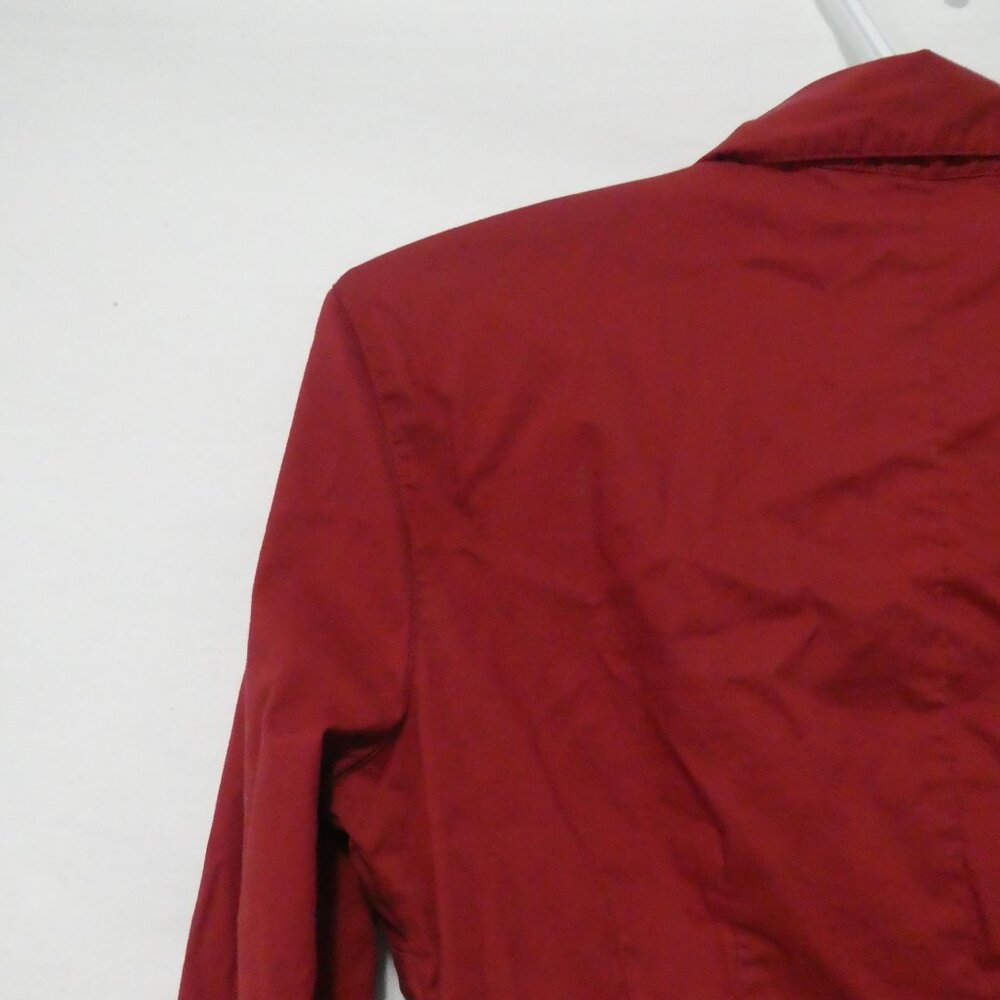 SMART SET | small | Elegant Red Long Sleeve Button-Up Shirt - Picture 10 of 16